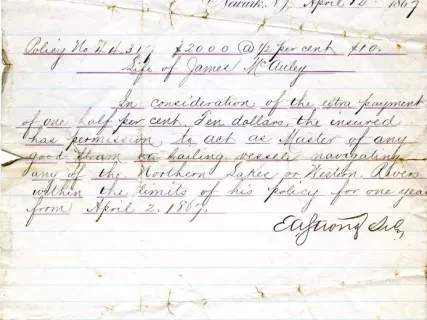 Policy, Insurance - The Mutual Benefit Life Insurance Co.