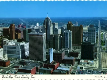 Postcard - Bird's-Eye View Looking East