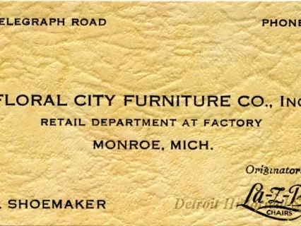Card, Business - Floral City Furniture Company