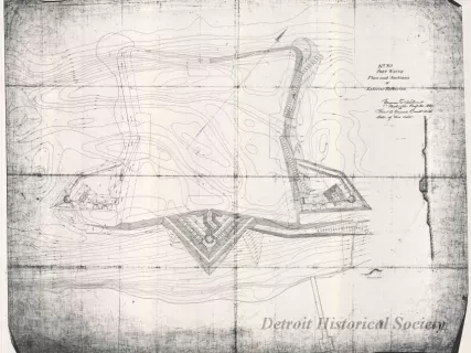 Drawing, Technical - No. XII, 
Fort Wayne, 
Plan and Section of Exterior Batteries