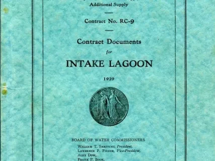 Contract - Contract No. RC-9,
Contract Documents for Intake Lagoon, 1929