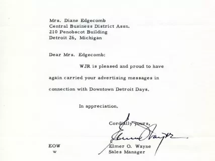 Letter - WJR, The Goodwill Station, Inc.