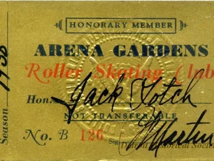 Card, Membership - Honorary Member
Arena Gardens