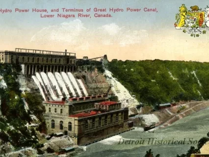 Postcard - Hydro Power House and Terminus of Great Hydro Power Canal,
Lower Niagara River, Canada