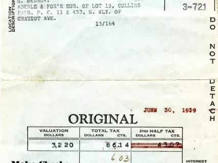 Bill, Tax - City of Detroit
General City Tax Bill