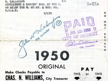 Bill, Tax - City of Detroit
General City Tax Bill