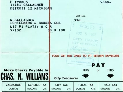 Bill, Tax - City of Detroit
General City Tax Bill