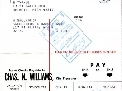 Bill, Tax - City of Detroit
General City Tax Bill