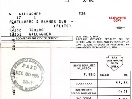 Bill, Tax - County of Wayne