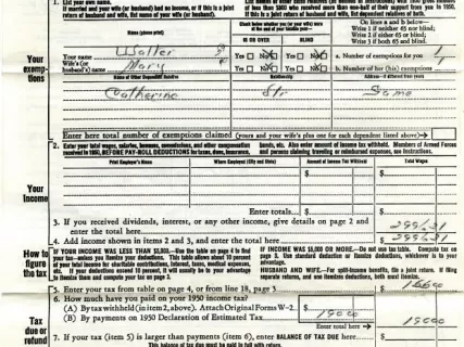 Return, Tax - U. S. Individual Income Tax Return