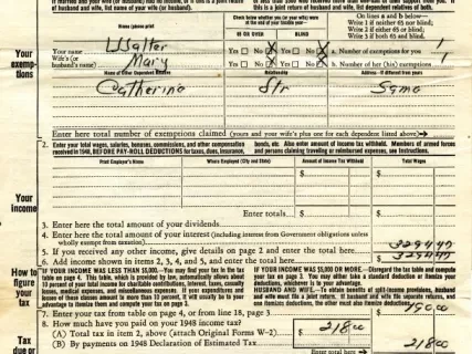 Return, Tax - U. S. Individual Income Tax Return