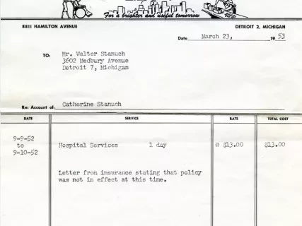 Invoice - Statement
Rehabilitation Institute of Metropolitan Detroit