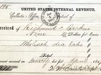 Receipt - United States Internal Revenue