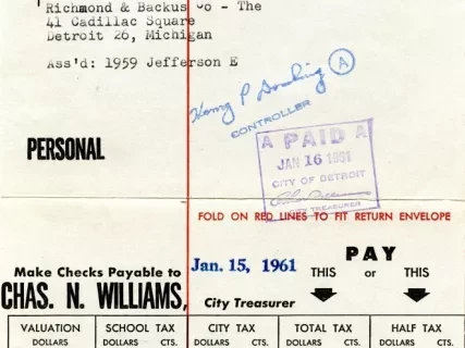 Bill, Tax - City of Detroit
General City Tax Bill