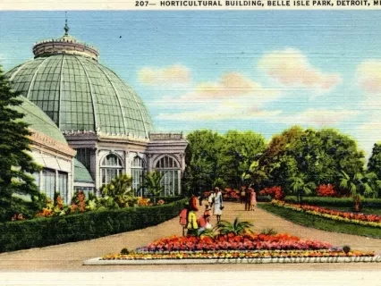 Postcard - 207 - Horticultural Building, Belle Isle Park, Detroit, Mich.