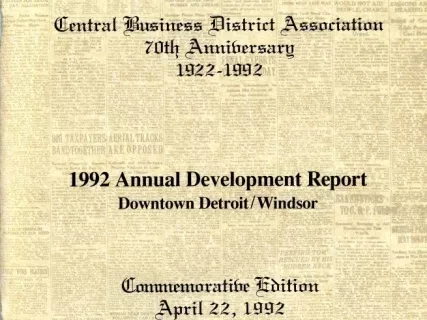Booklet - Central Business District Association
70th Anniversary, 1922-1992