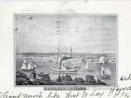 Postcard - Detroit in 1820.