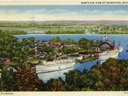 Postcard - Bird's-Eye View of Saugatuck, Mich.