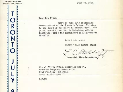 Letter - Property Owners' Division of the Detroit Real Estate Board
Membership Roster