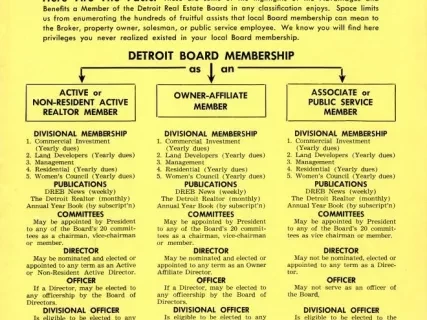 Booklet - Advantages and Benefits of Membership
in the Detroit Real Estate Board
