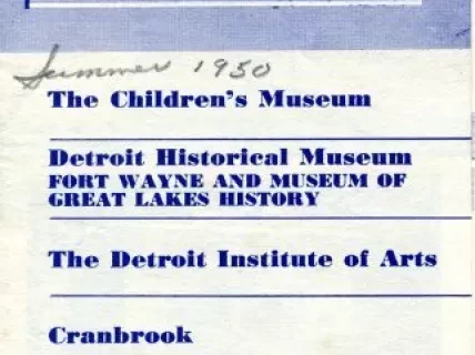 Brochure - The Museums, Libraries, and Parks of Detroit