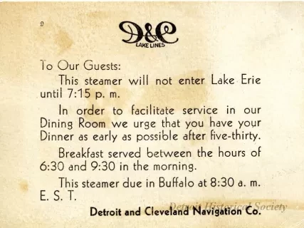 Announcement - D&C Lake Lines