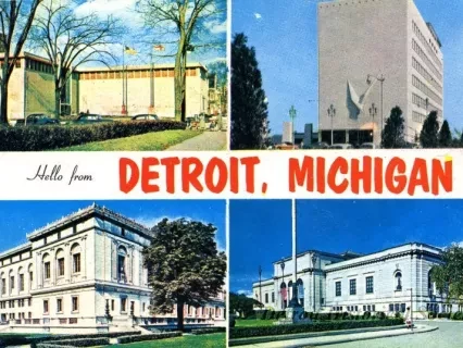 Postcard - Hello from Detroit, Michigan