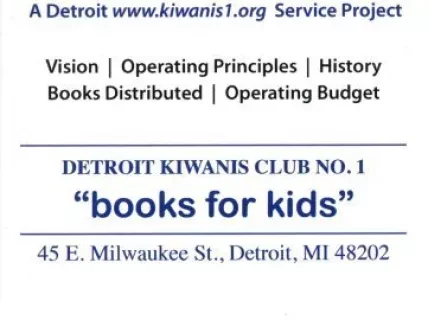 Brochure - Detroit Kiwanis Club No. 1
Books for Kids