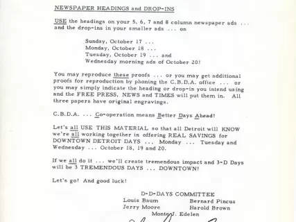 Letter - News Bulletin
Central Business District Association