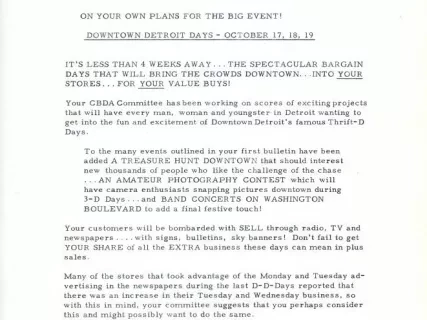 Letter - News Bulletin
Central Business District Association
