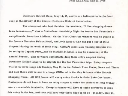 Letter - News Bulletin
Central Business District Association