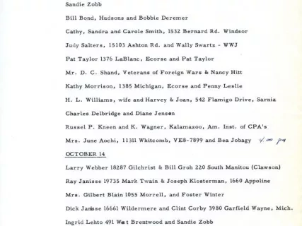 Schedule - Downtown Detroit Days, October 13, 14, & 15, 1958
Helicopter Rides