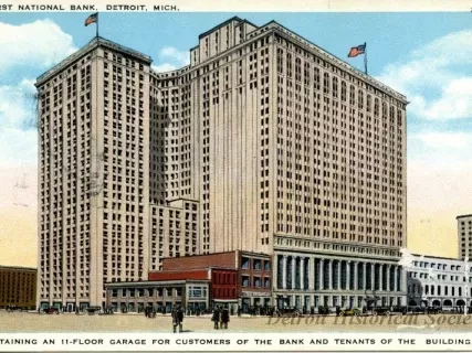Postcard - First National Bank. Detroit, Michigan