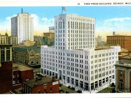 Postcard - Free Press Building, Detroit, Mich.