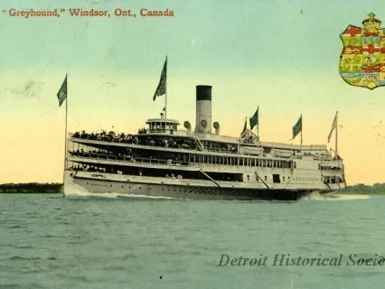 Postcard - Str. "Greyhound," Windsor, Ont., Canada
