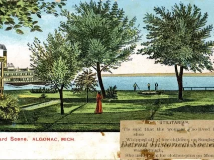 Postcard - Backyard Scene, Algonac, Mich.