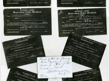 Application, Membership - Supreme Lodge, Benevolent Order Brothers
Kiwanis Club