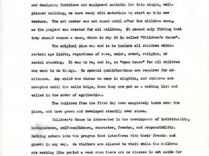 Article - Children's House.