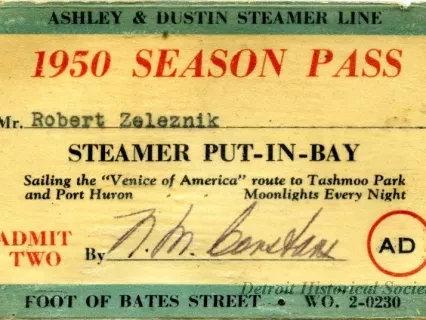 Pass - 1951 Season Pass