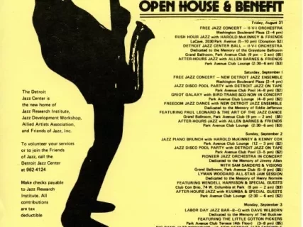 Handbill - Detroit Jazz Center
