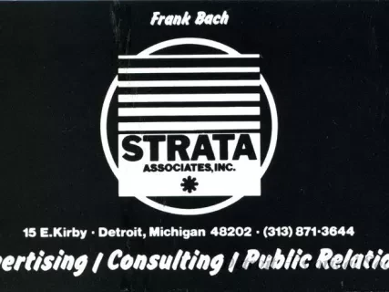 Card, Business - Frank Bach
Strata Associates, Inc.
