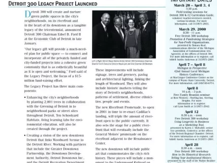 Newsletter - Detroit 300 Communiqué