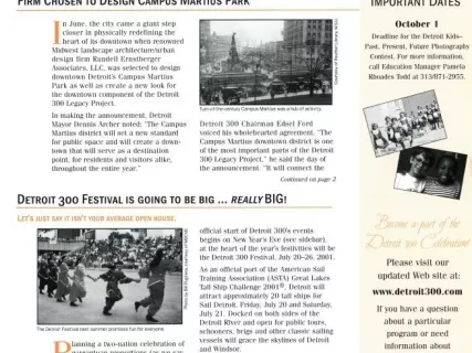 Newsletter - Detroit 300 Communiqué