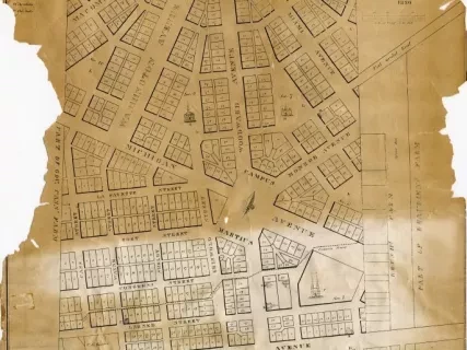 Map - Plan of Detroit by John Mullett, Engraved & Published by J.O. Lewis