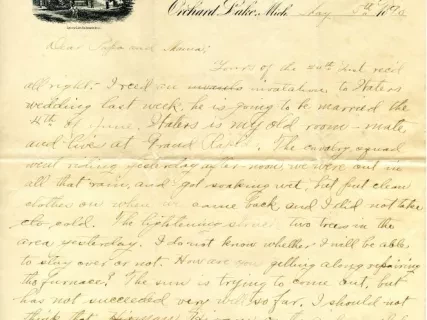 Letter - Michigan Military Academy