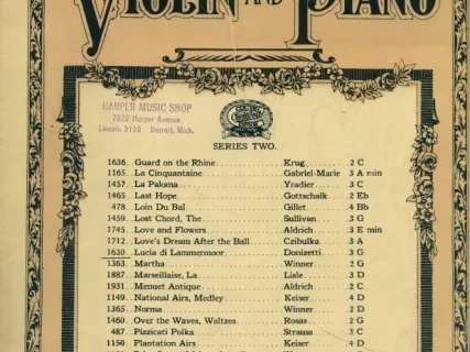 Music, Sheet - Standard Duos for Violin and Piano