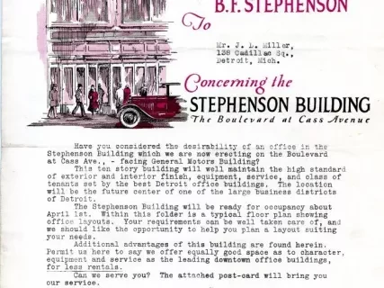 Letter - Stephenson Building