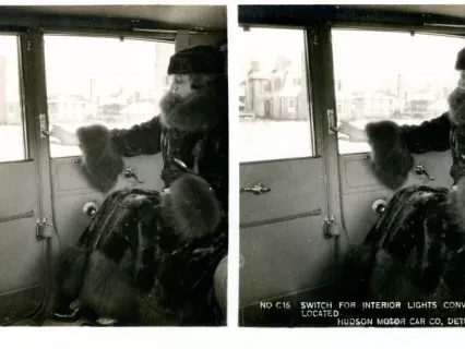 Stereograph - Switch For Interior Lights Conveniently Located, Hudson Motor Car Co, Detroit, USA