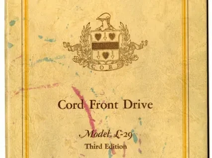 Booklet - Owner's Manual Cord Front Drive Model L-29 Third Edition