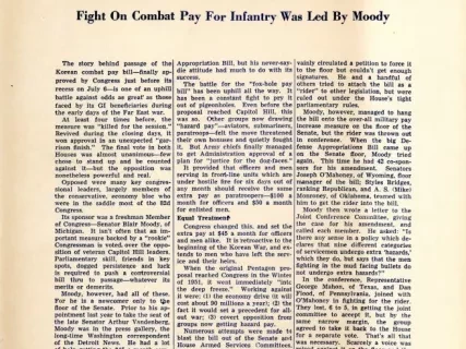 Flier, Political - Fight On Combat Pay for Infantry Was Led By Moody